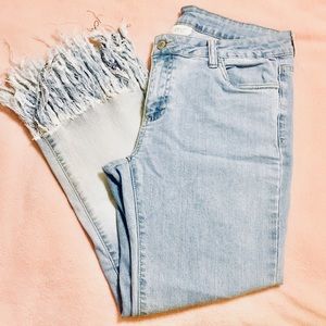 Litz Raw-Hem Denim Jeans